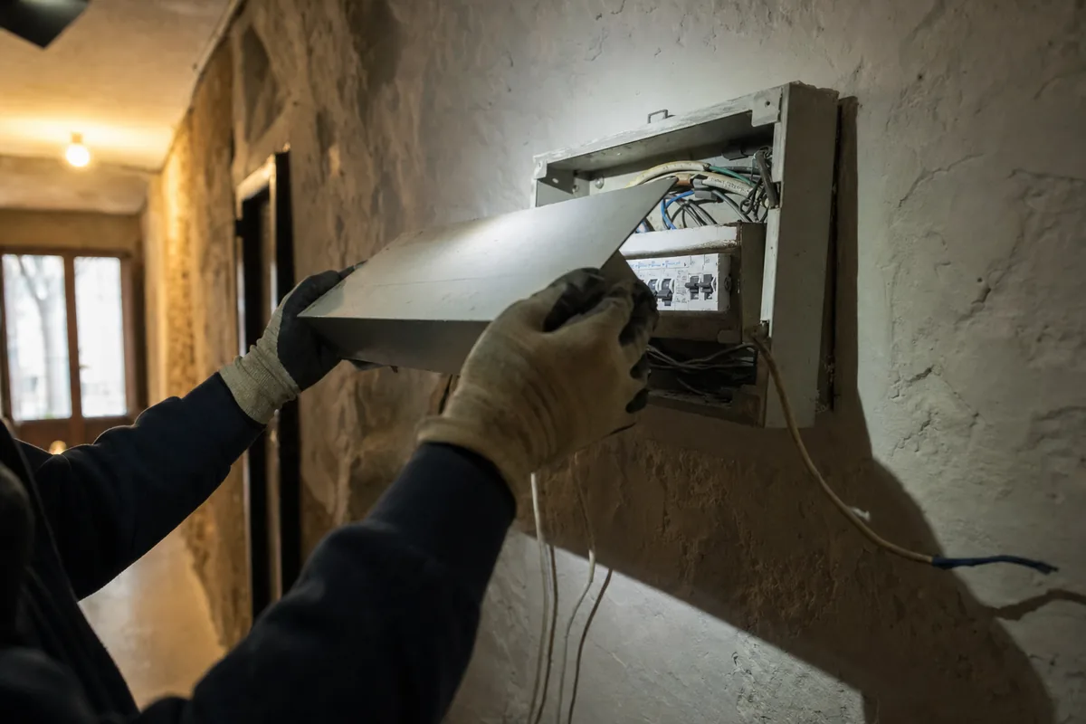 Electricista urgente en Inca revisando el cuadro eléctrico de una vivienda del centro