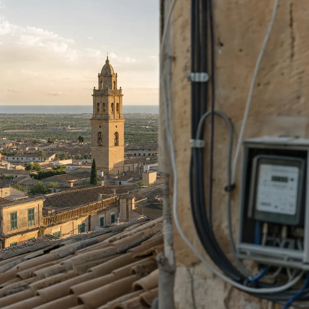 Vista de los tejados de Manacor, zona de cobertura del electricista urgente