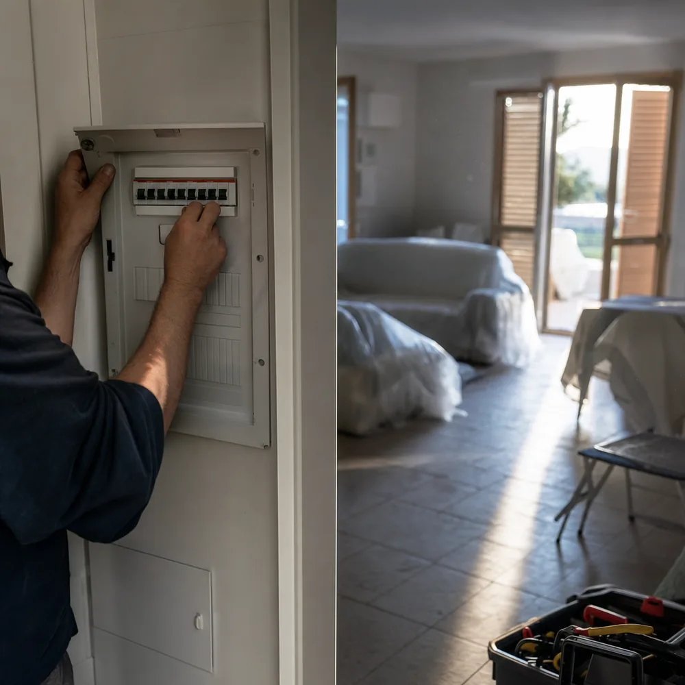 Electricista urgente en Santanyí dando tensión en un apartamento cerrado todo el invierno